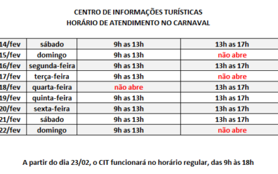 Funcionamento no Carnaval